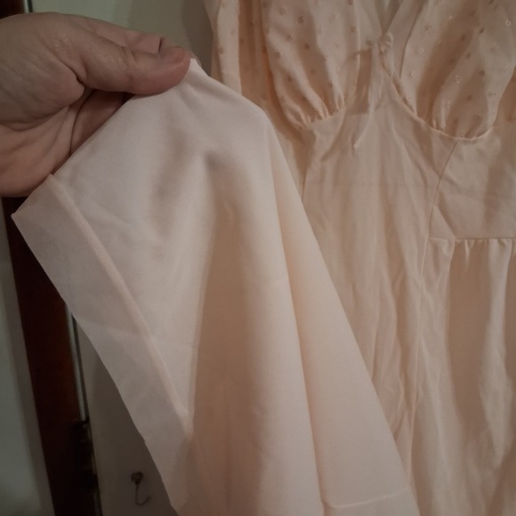 Vintage Silk Peignoir Negligee Pink Nightgown EUC STUNNING - Picture 5 of 9